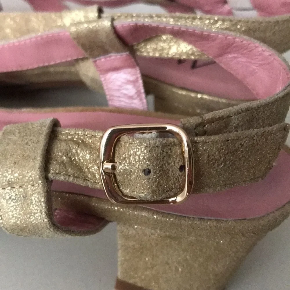 Amiana Formal Dress Golden Sandals size 4
